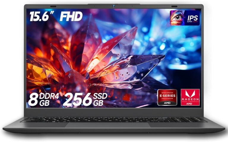 15.6-Inch Laptop Computer, Laptop with AMD 3020e (Up to 2.6GHz), 8GB DDR4 256GB SSD (Up to 32GB + 4TB), 1080P FHD IPS Display, Type-C, HDMI, USB3.2, BT5.2, WiFi 5, Laptops, Gray